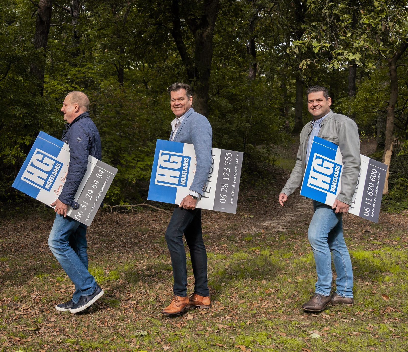Het team van HG Makelaars: Walter, Pieter en Paul